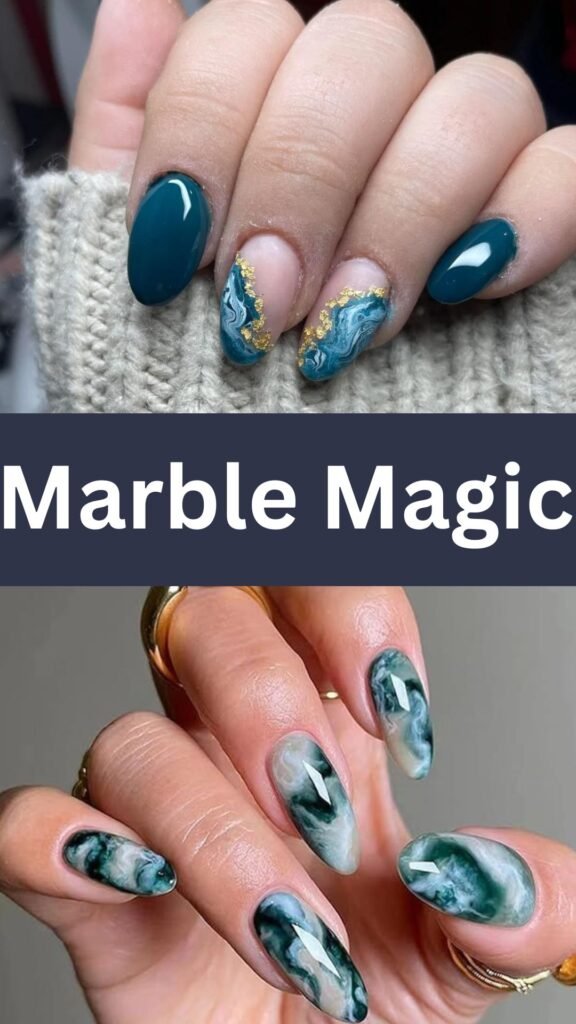 marble-magic-Trendy-Engagement-Nail-Art-Designs-to-Show-Off-Your-Ring-nailstrends.com