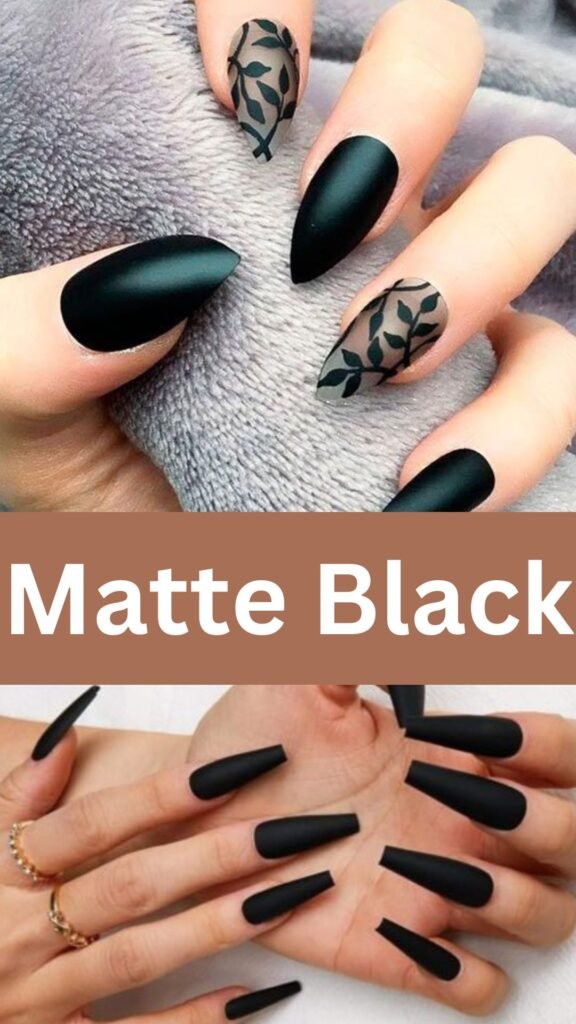 matte-black-Nail-Ideas-to-Slay-with-your-Black-Dress-nailstrends.com