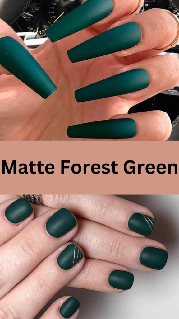 matte-forest-green-Stunning-Forest-Green-Nail-Designs-To-Try-Out-nailstrends.com