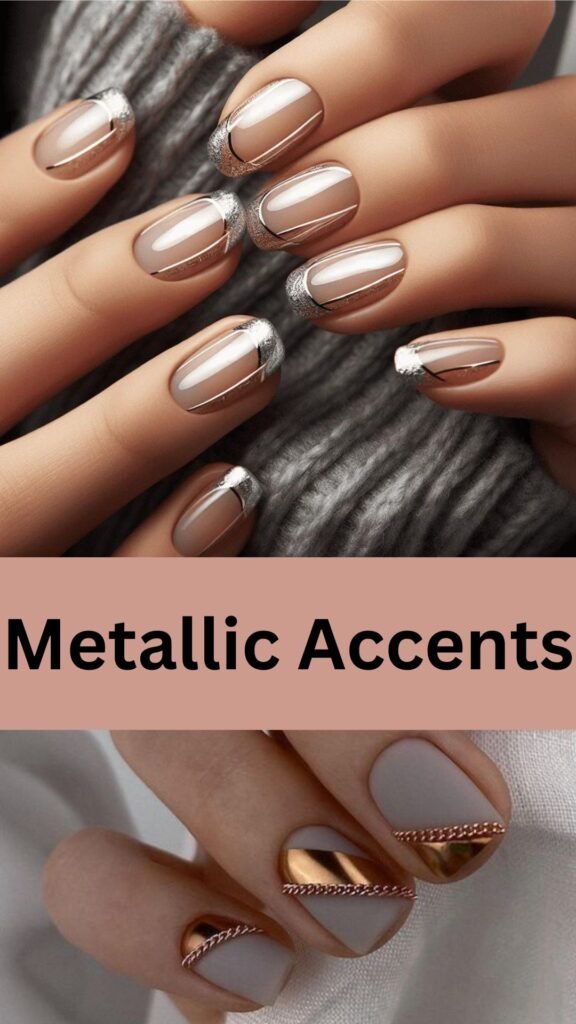 metallic-accents-Cutest-Party-Nail-Ideas to-Steal-the-Spotlight-nailstrends.com