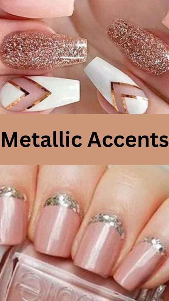 metallic-accents-Trendy-Nail-Art-Ideas-for-Wedding-Party-nailstrends.com