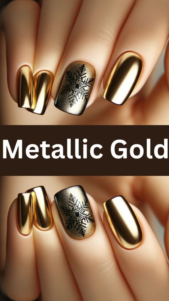 metallic-gold-Nail-Ideas-to-Slay-with-your-Black-Dress-nailstrends.com