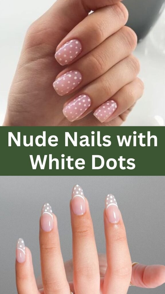 nude-nails-with-white-dots-Trendy-Nail-Art-Ideas-for-Wedding-Party-nailstrends.com