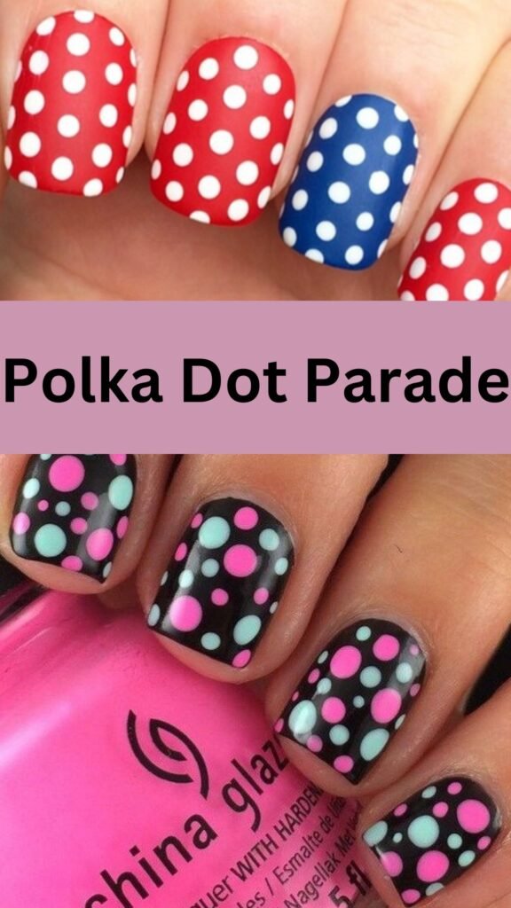 polka-dot-parade-Cute-Nail-Art-Designs-for-Kids-nailstrends.com