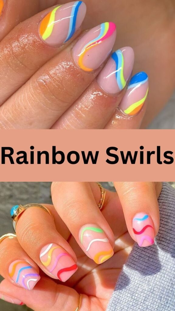 rainbow-swirls-Cute-Nail-Art-Designs-for-Kids-nailstrends.com