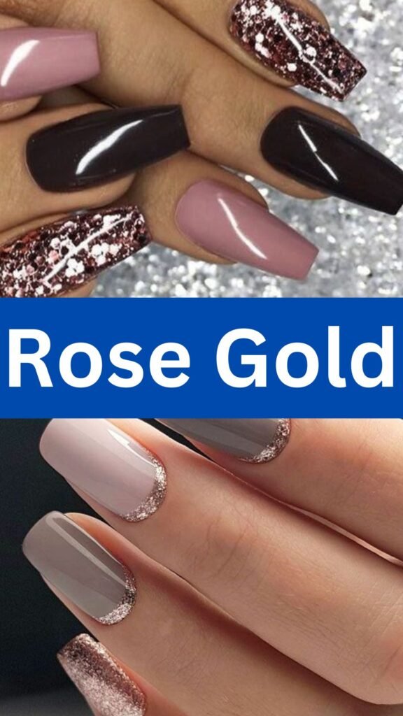 rose-gold-Nail-Ideas-to-Slay-with-your-Black-Dress-nailstrends.com