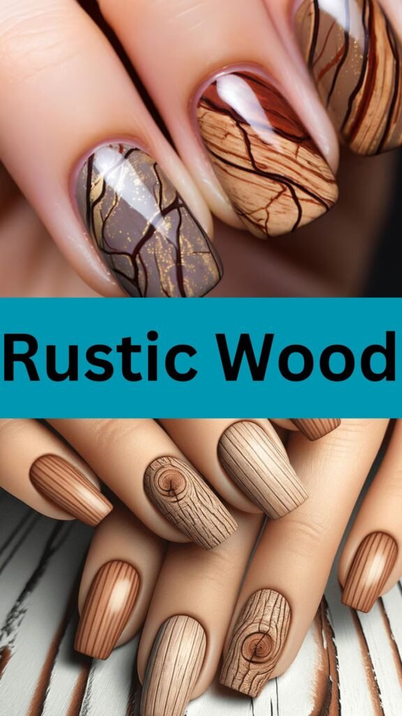 rustic-wood-fall-coffin-nail-art-designs-nailstrends.com