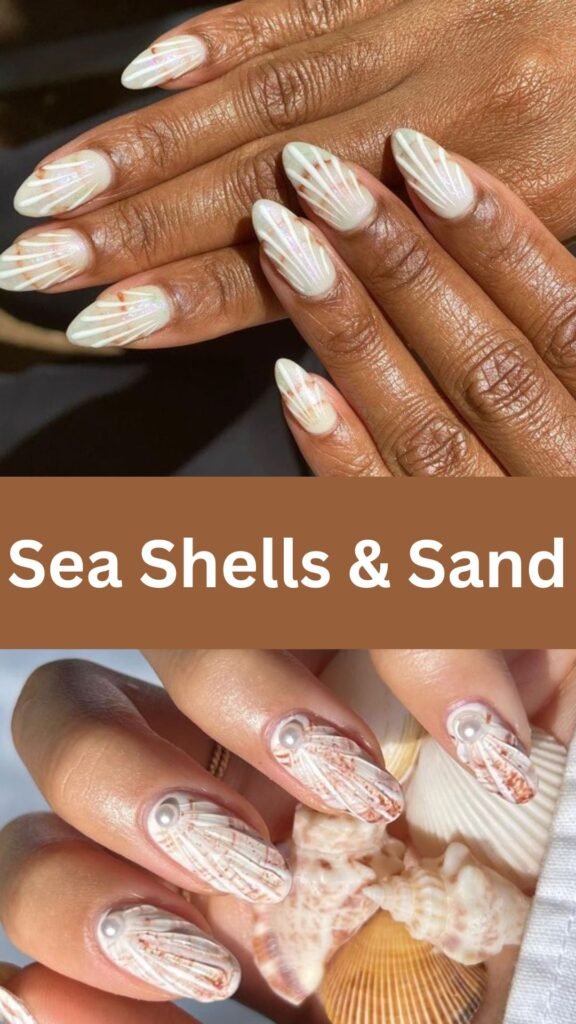 sea-shells-and-sand-Vibrant-Nail-Art-Designs-for-Beach-Vacation-nailstrends.com