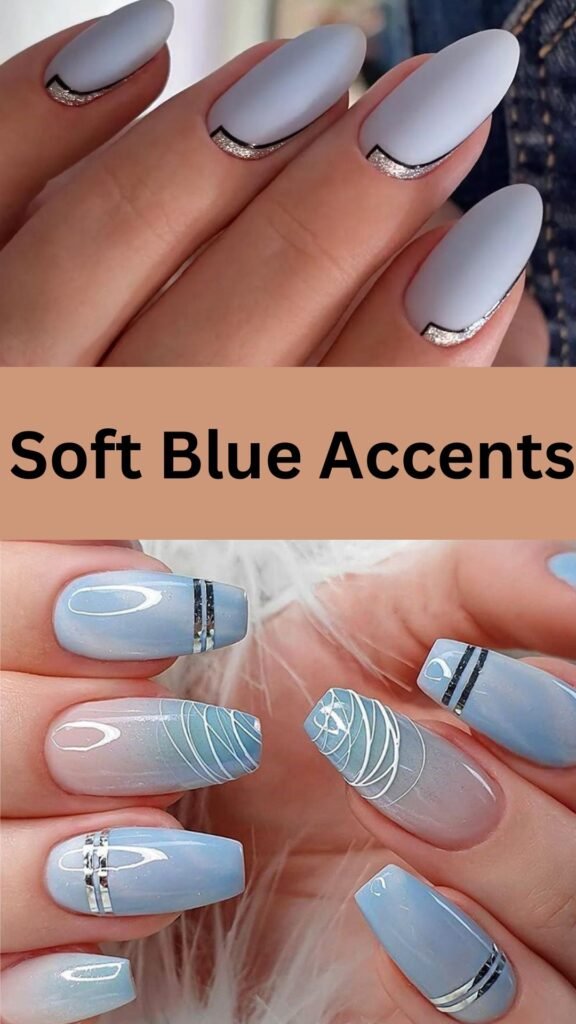 soft-blue-accents-Trendy-Nail-Art-Ideas-for-Wedding-Party-nailstrends.com