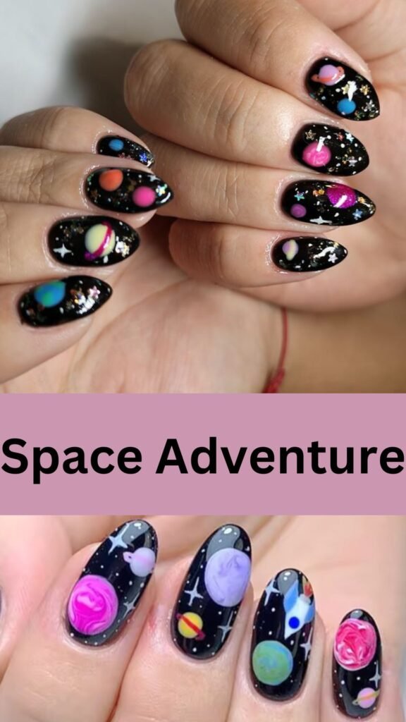 space-adventure-Cute-Nail-Art-Designs-for-Kids-nailstrends.com