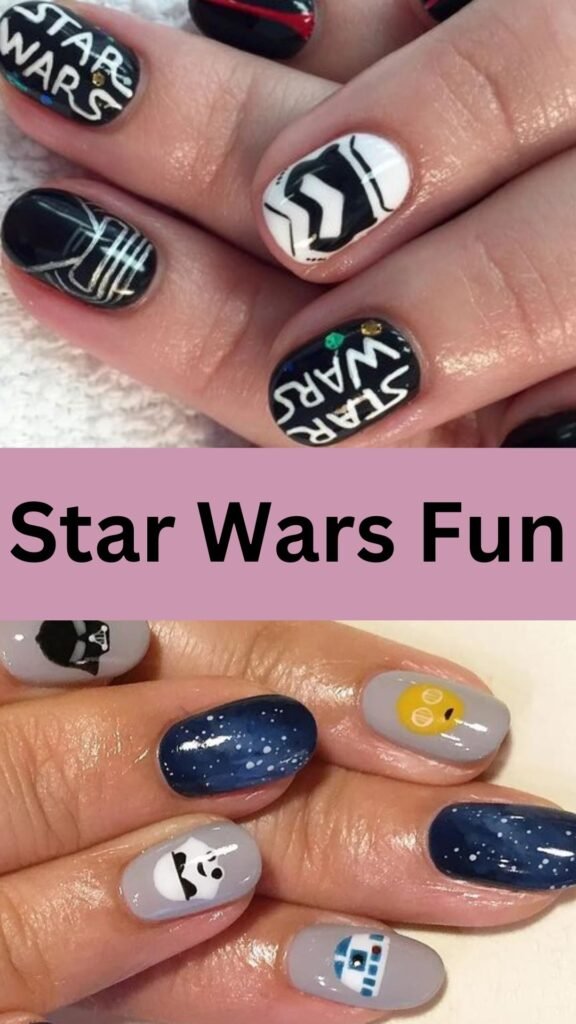 star-wars-fun-Cute-Nail-Art-Designs-for-Kids-nailstrends.com