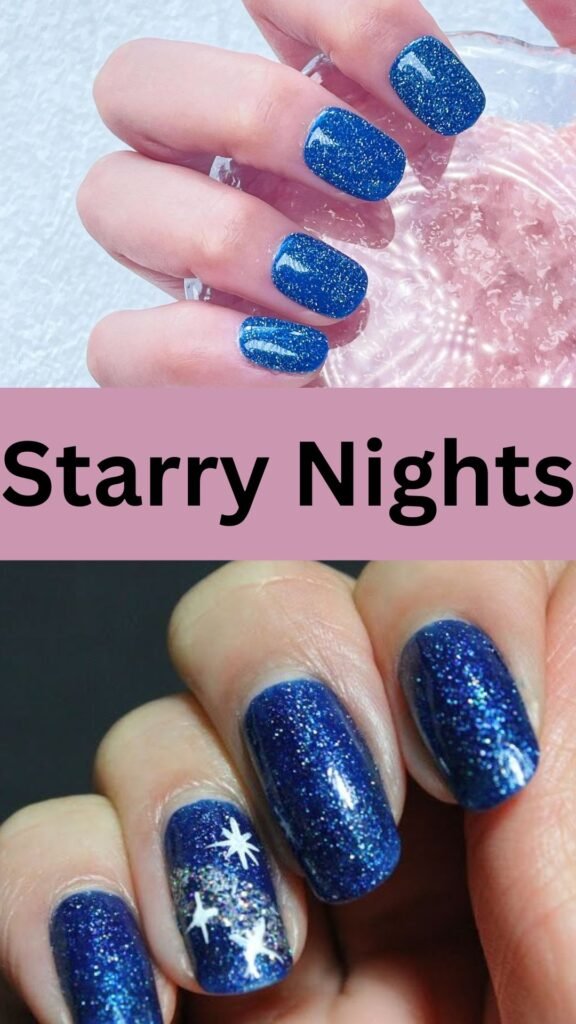 starry-nights-Cute-Nail-Art-Designs-for-Kids-nailstrends.com