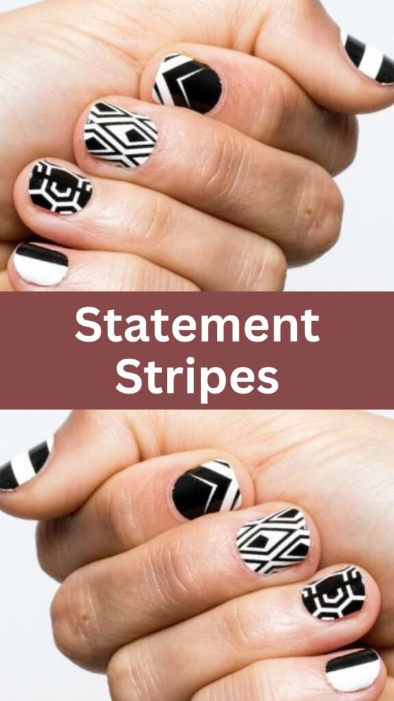 statement-stripes-Amazing-Nail-Art-Designs-for-all-Occassions-nailstrends.com