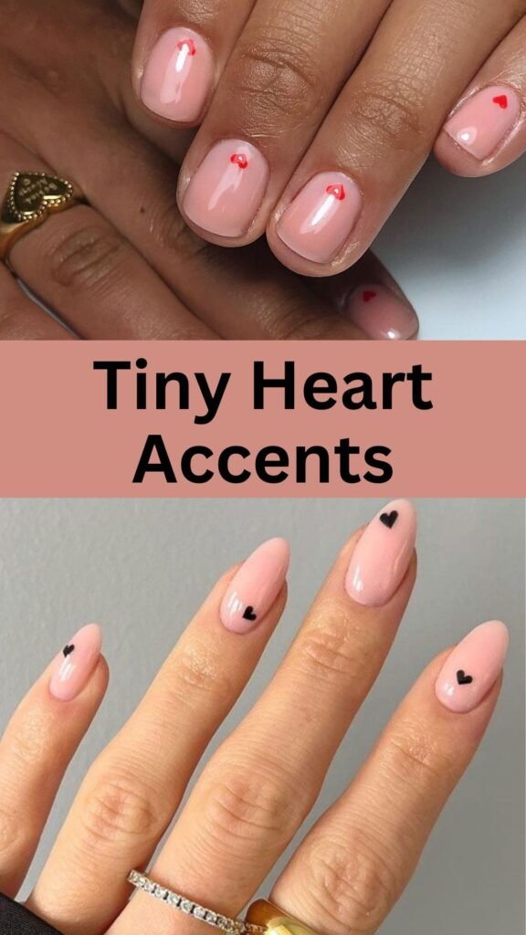 tiny-heart-accents-Pretty-Natural-Nail-Art-Designs-for-you-nailstrends.com